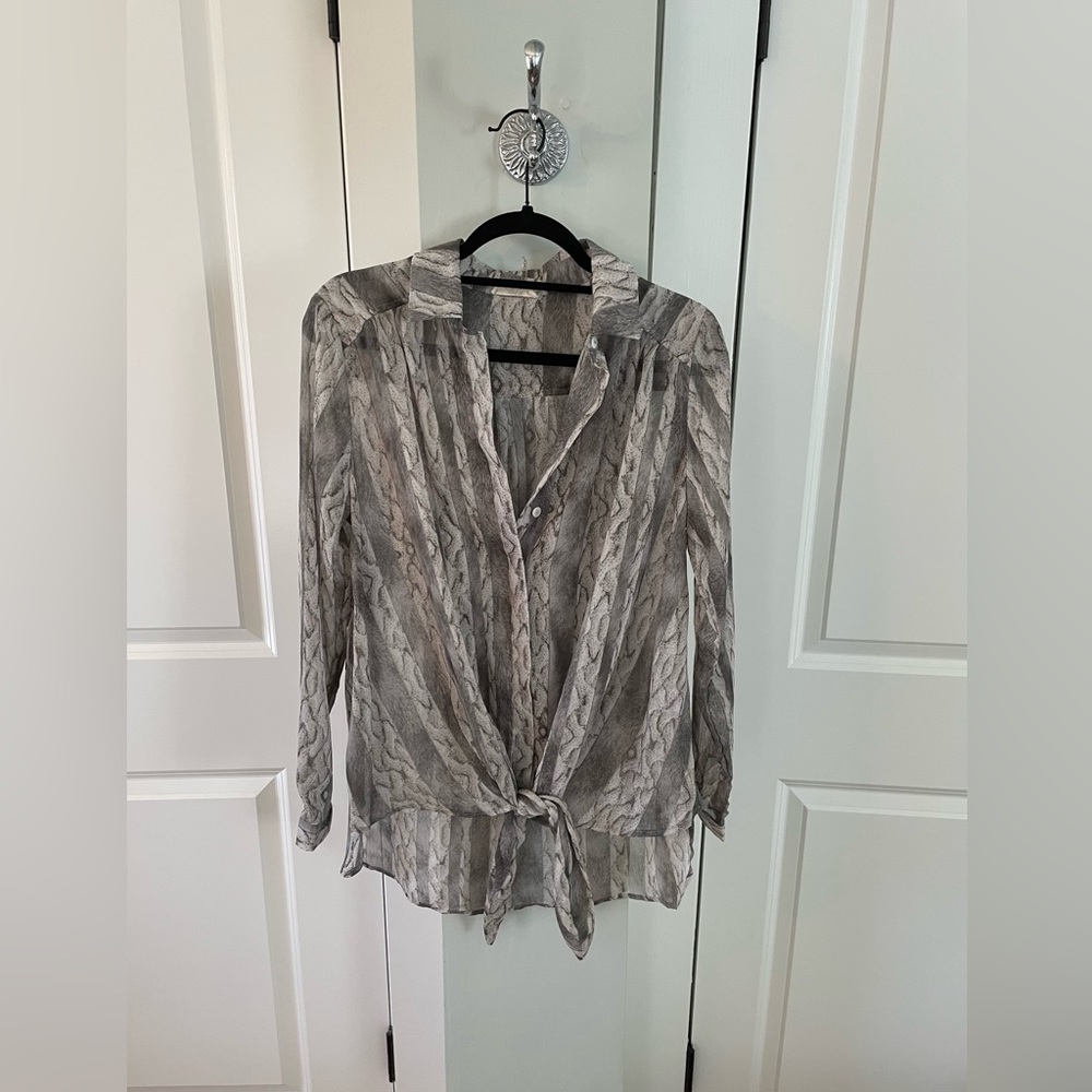 Boutique sheer snakeskin pattern blouse